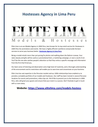 hostesses agency in lima peru