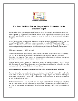 has your business started preparing for halloween