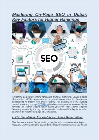 Mastering On-Page SEO in Dubai Key Factors for Higher Rankings