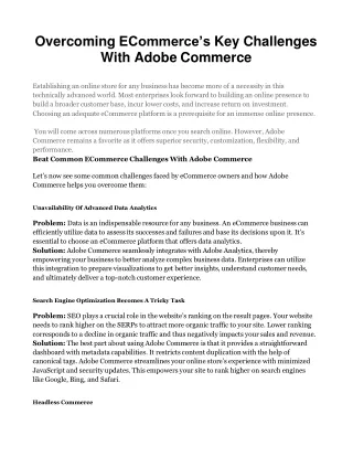 Overcoming ECommerce’s Key Challenges With Adobe Commerce
