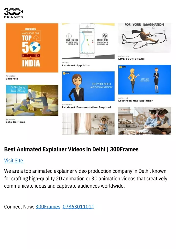 best animated explainer videos in delhi 300frames