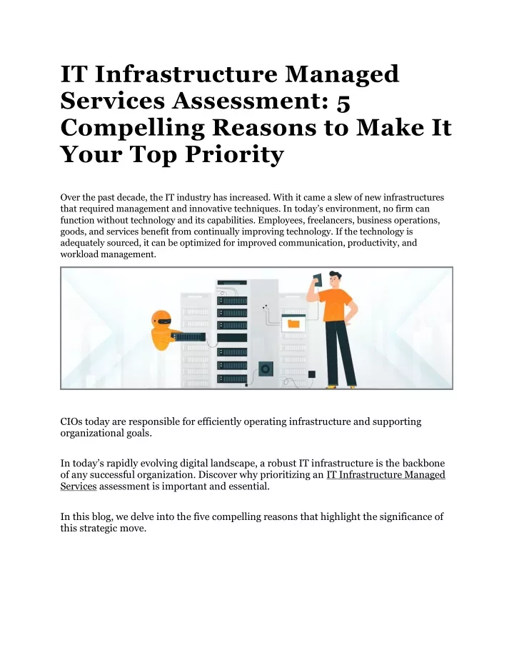 it infrastructure managed services assessment