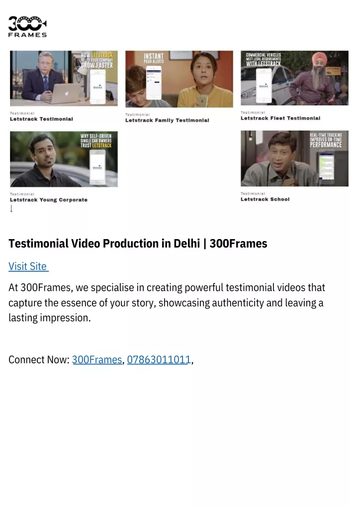 testimonial video production in delhi 300frames