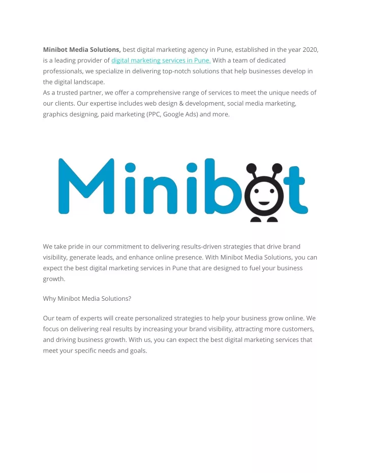 minibot media solutions best digital marketing