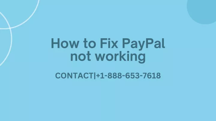 how to fix paypal not working