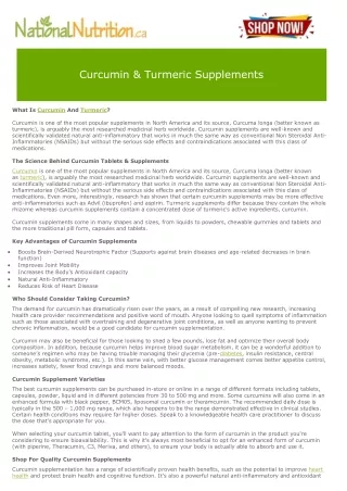 curcumin turmeric supplements