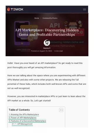 API Marketplace: Discovering Hidden Gems and Profitable Partnerships