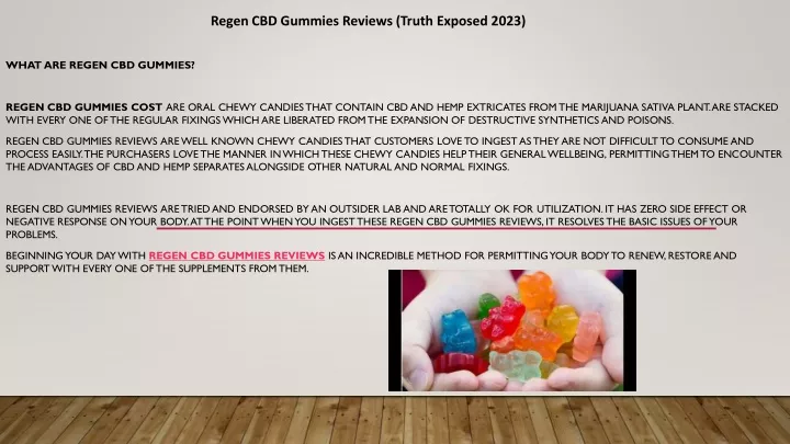 regen cbd gummies reviews truth exposed 2023