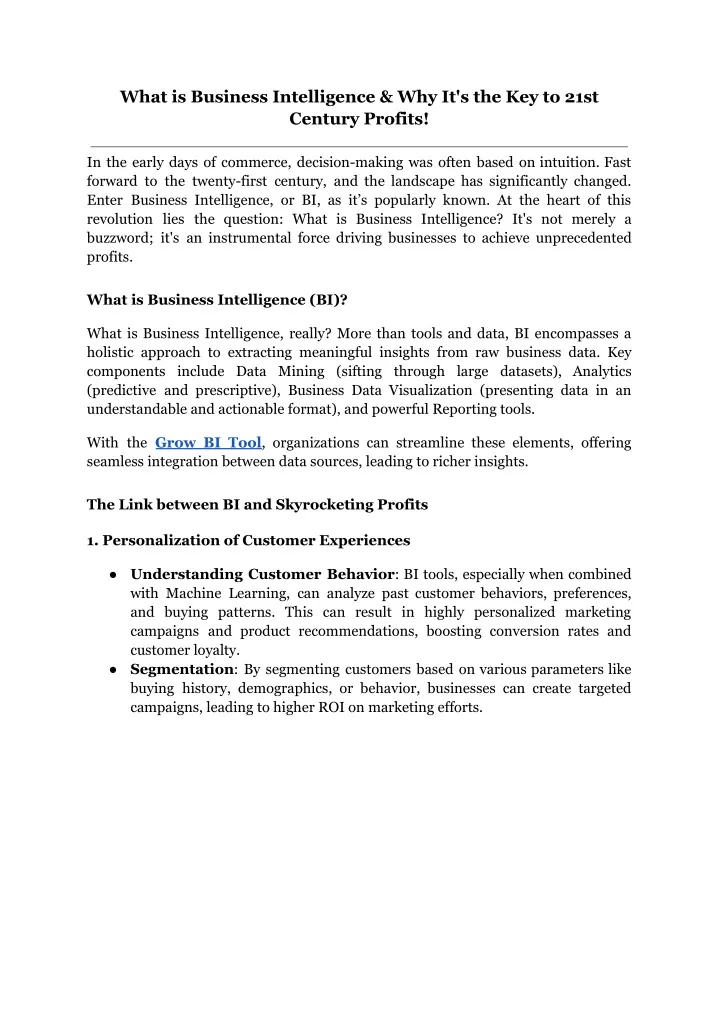 what is business intelligence