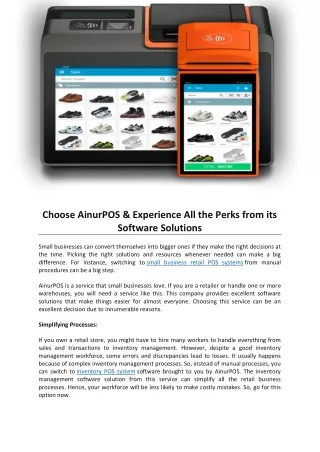Choose AinurPOS & Experience All the Perks from its Software Solutions