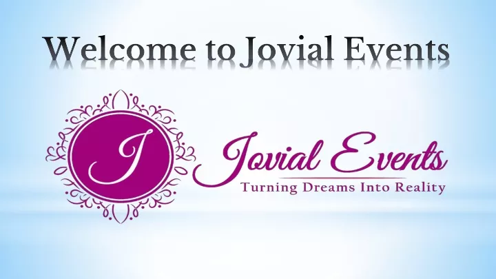 welcome to jovial events