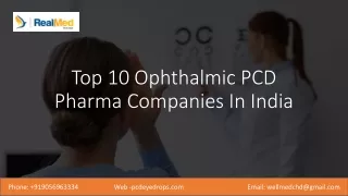 Top 10 Ophthalmic PCD Pharma Companies In India