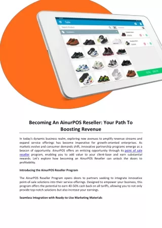 Becoming An AinurPOS Reseller: Your Path To Boosting Revenue