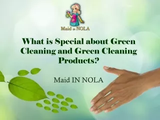 What is Special about Green Cleaning and Green Cleaning Products