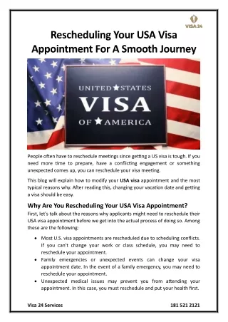 rescheduling your usa visa appointment