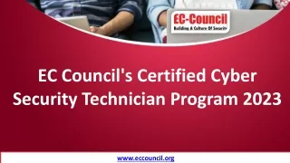 EC Council's Certified Cybersecurity Technician Program 2023