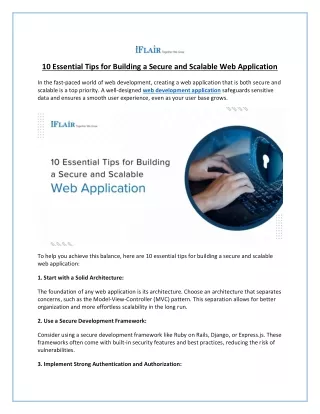 10 Essential Tips for Building a Secure and Scalable Web Application