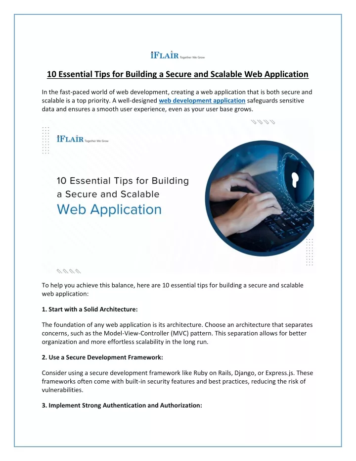 10 essential tips for building a secure