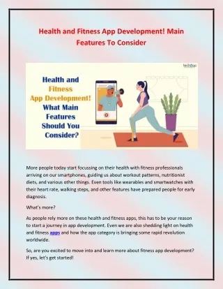 Health and Fitness App Development- Main Features To Consider
