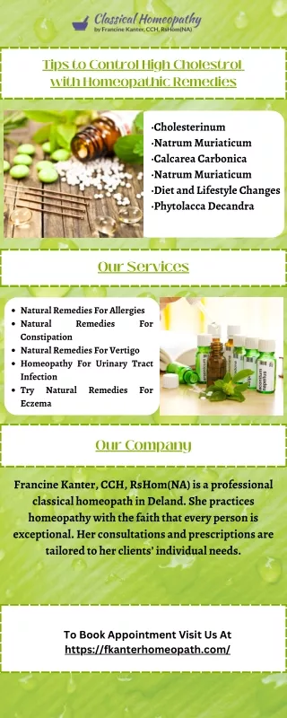 tips to control high cholestrol with homeopathic