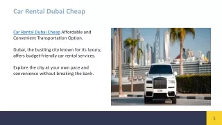 Car Rental Dubai Cheap