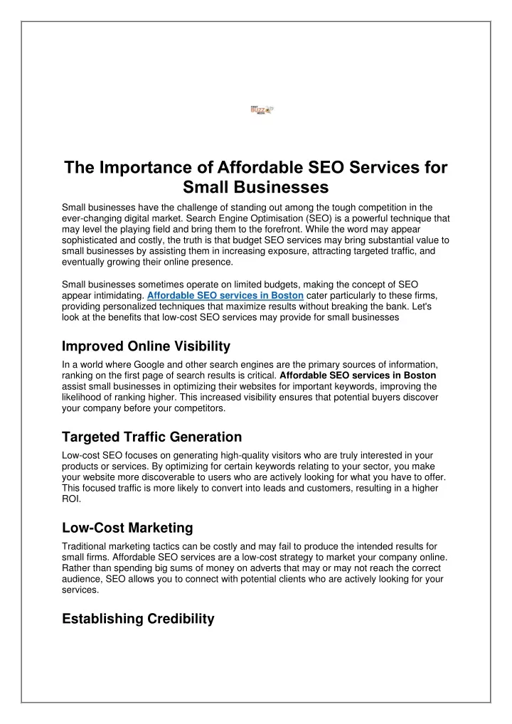 the importance of affordable seo services