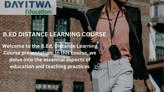 B.ed distance learning course