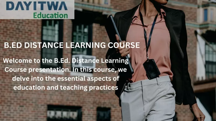 b ed distance learning course