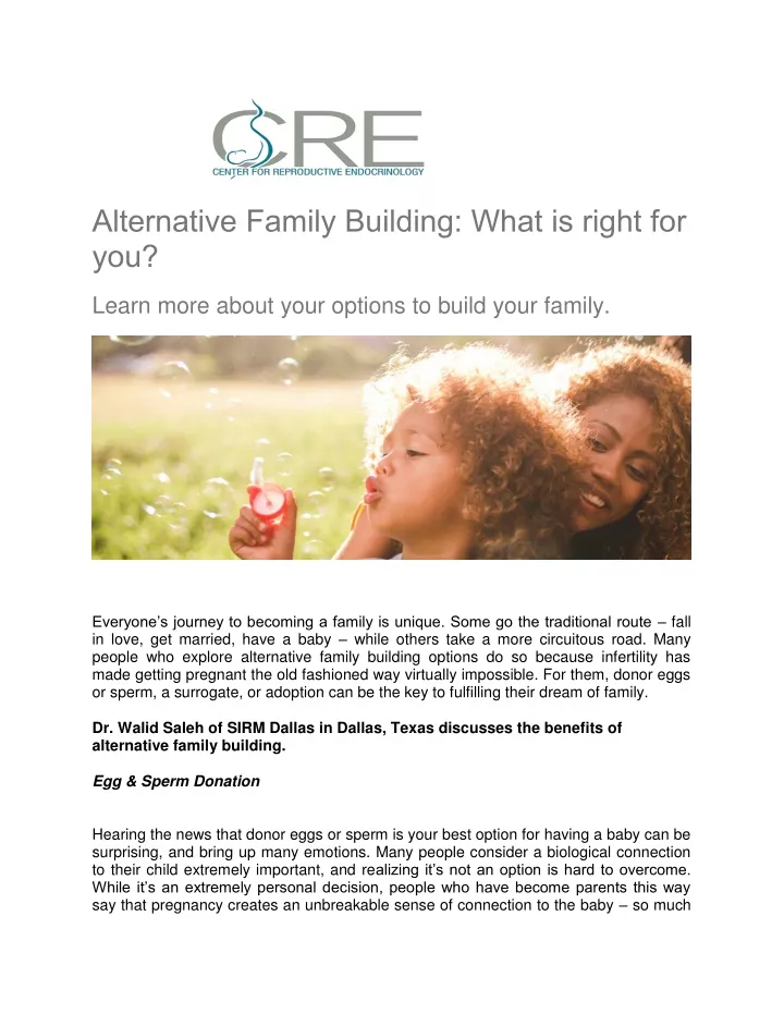 alternative family building what is right for you