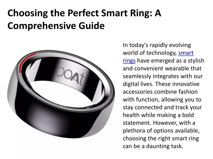 choosing the perfect smart ring a comprehensive