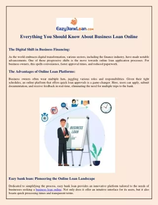 Everything You Should Know About Business Loan Online