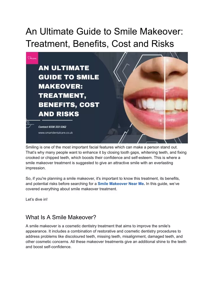an ultimate guide to smile makeover treatment