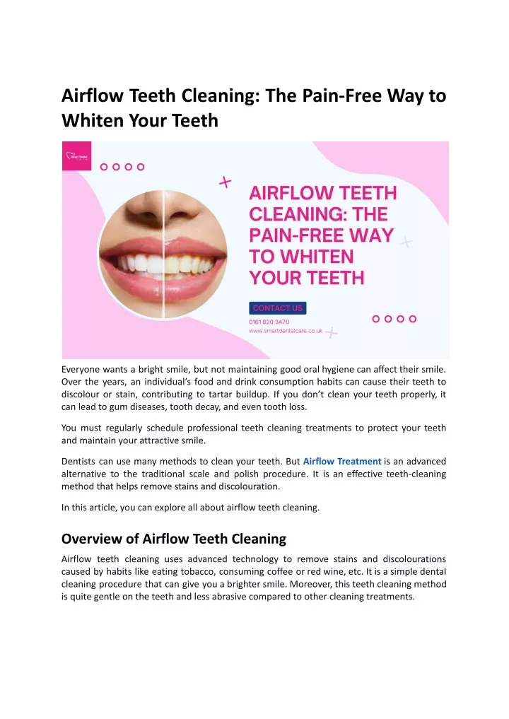 airflow teeth cleaning the pain free