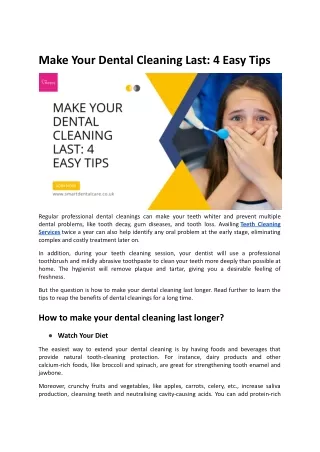 make your dental cleaning last 4 easy tips