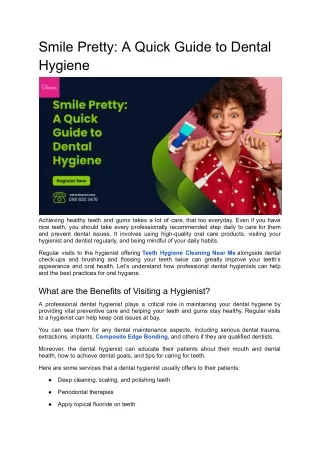 smile pretty a quick guide to dental hygiene