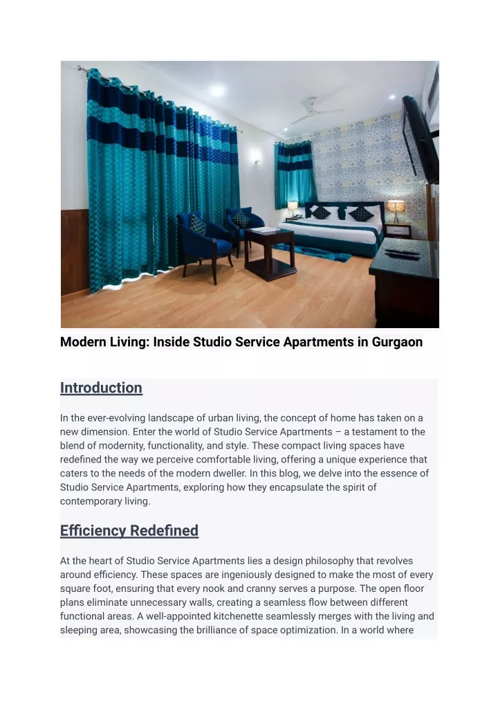 modern living inside studio service apartments