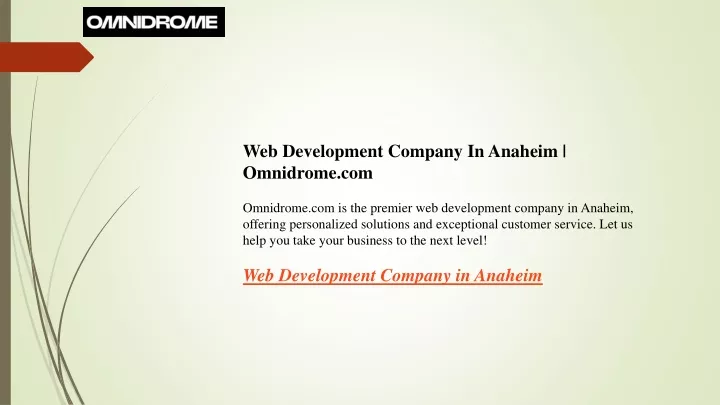 web development company in anaheim omnidrome