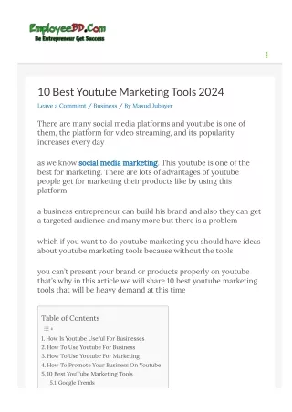 10 Best Youtube Marketing Tools 2024