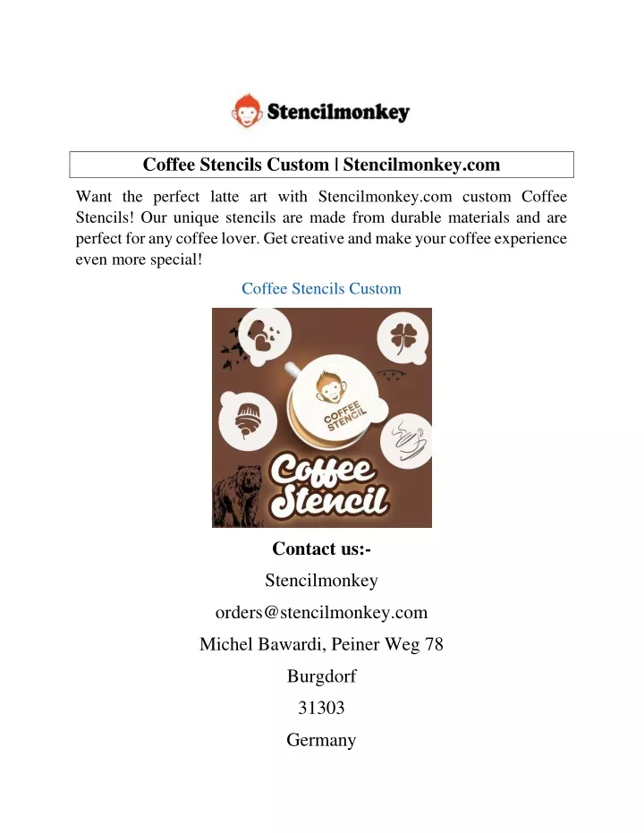 coffee stencils custom stencilmonkey com