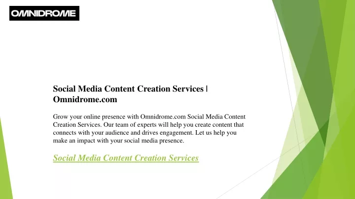 social media content creation services omnidrome