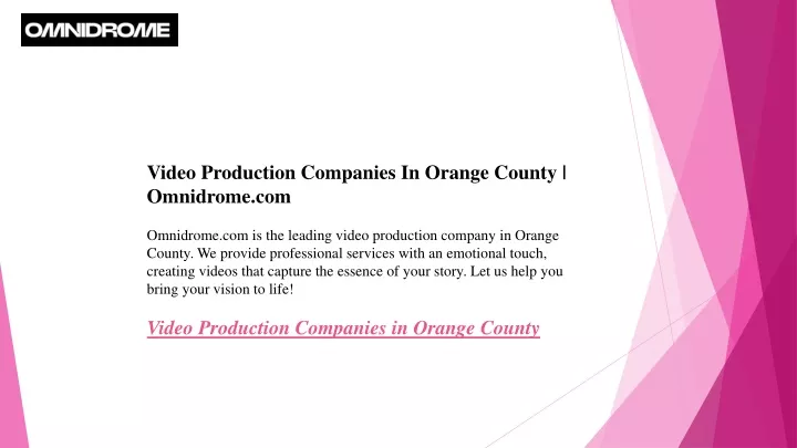 video production companies in orange county