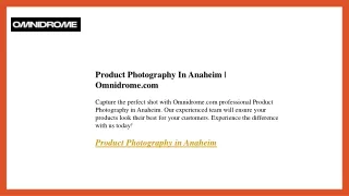 Product Photography In Anaheim  Omnidrome.com