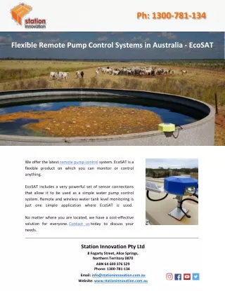 Flexible Remote Pump Control Systems in Australia – EcoSAT