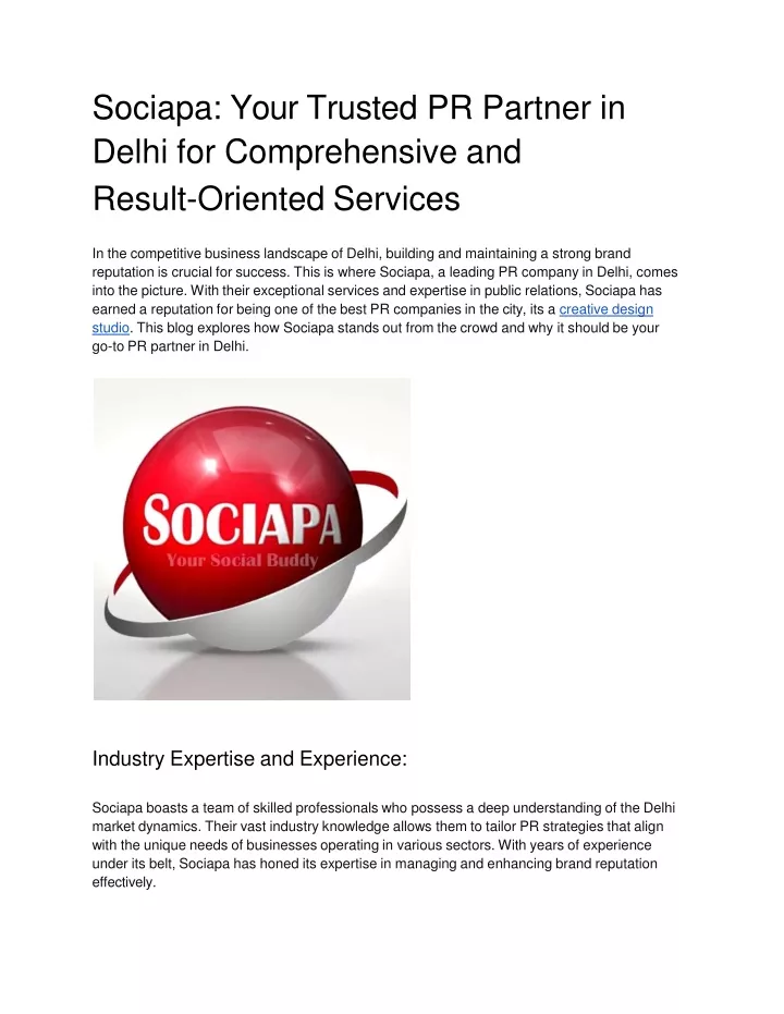 sociapa your trusted pr partner in delhi for comprehensive and result oriented services