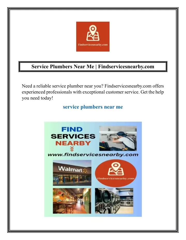service plumbers near me findservicesnearby com
