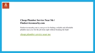Cheap Plumber Service Near Me  Findservicesnearby.com