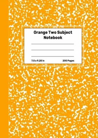 EPUB DOWNLOAD Orange Two Subject Notebook: Orange Marble Composition Notebo