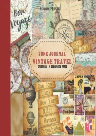 PDF Junk Journal , Vintage Travel , Ephemera Scrapbook Paper: Vintage colle