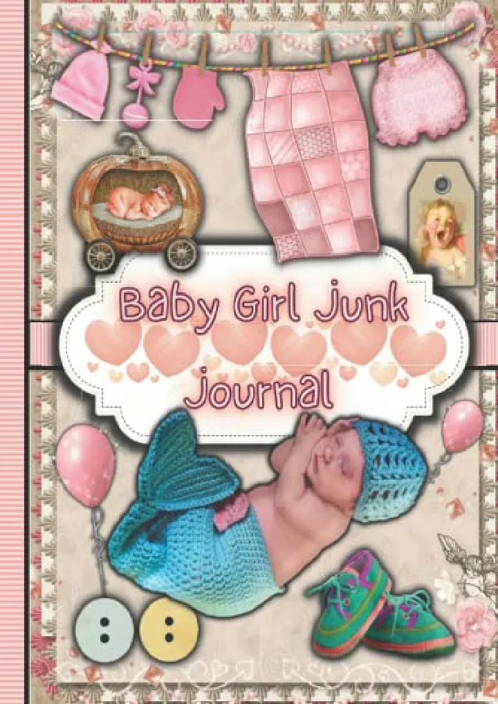 baby girl junk journal one sided decorative paper