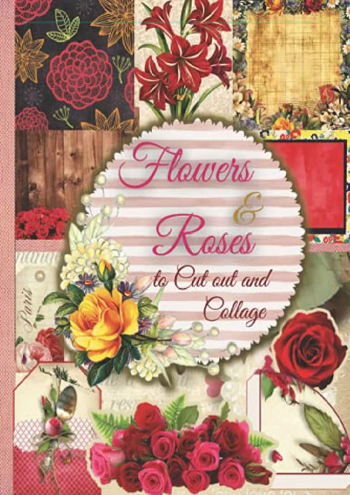 flowers roses to cut out and collage one sided